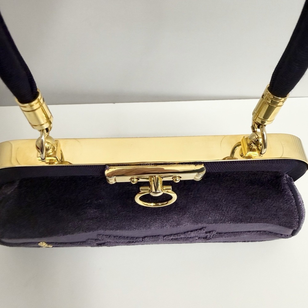 Vintage Roberta di Camerino Bag Purse Purple Velvet Rare Design Color & Style - Picture 8 of 15